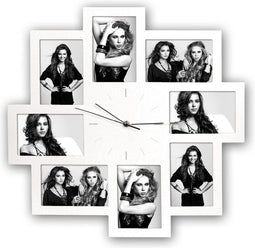 ZEP - Houten Foto Klok Trieste wit voor 8 foto's 10x15 (afmeting 50x50 cm) - PC008W