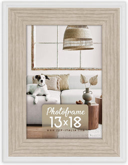 ZEP - Houten Fotolijst Augusta bruin/wit voor foto 10x15 - HF246C