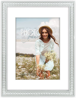 ZEP - Houten Fotolijst Coira Wit / Grijs met Passe-Partout voor foto 13x18 / 18x24 - UT7718