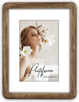 ZEP - Houten Fotolijst Gressan Bruin met Passe-Partout voor foto 10x15 / 15x20 - BC68P