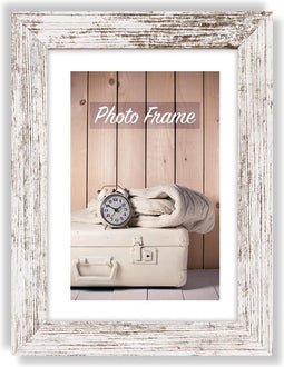 ZEP - Houten fotolijst wit/bruin Nelson 6 voor foto formaat 18x24 - V21186