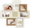 ZEP - Houten multi Fotolijst Livigno in bruin en wit voor 8 foto's 6x 10x15 en 2x 10x10 cm (afmeting 52,5 x 51 cm) - ZD882