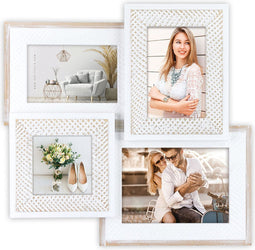 ZEP - Houten Multi Fotolijst Sedan grijs / wit voor foto's 2x 10x15, 1x 10x10, 1x 13x18 (afmeting 38,5x37 cm) - NC744