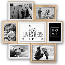 ZEP - Houten Multi Fotolijst Watson voor foto's 4x 10x15 2x 13x18 1x 15x20 afmeting 46x47 - TJ327
