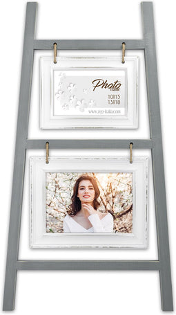 ZEP - Houten Vintage Fotoladder Fortaleza grijs voor foto's 10x15 13x18 (afmeten 33x60 cm) - UT792