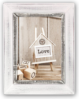 ZEP - Houten vintage fotolijst Athis grijs / wit voor foto formaat 20x25 - SY1281