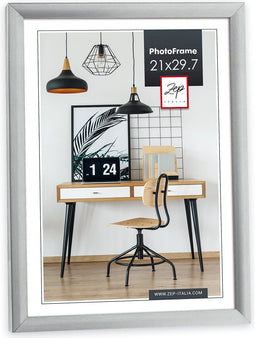 ZEP - Kunststof Fotolijst New Easy Zilver voor foto formaat A4 / 21x29,7 - KL11