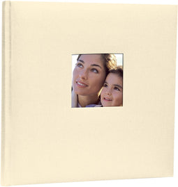 ZEP - Linnen Fotoalbum Creme met venster, 60 pagina’s wit, 31x31 cm - OW313130