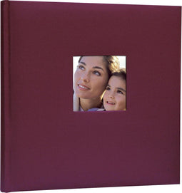 ZEP - Linnen Fotoalbum Rood met venster, 40 pagina’s wit, 24x24 cm - OU242420