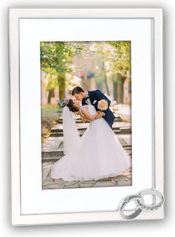 ZEP - Metalen Huwelijks Fotolijst Mariage met Passe-Partout Zilverkleurig voor foto 10x15 - P9246