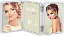 ZEP - Metalen Triple Fotolijst Nicole Zilver voor foto formaat 3x 10x15 cm - 120TS01-4R