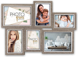 ZEP - Multi Houten Fotolijst Varel grijs / wit voor foto's 2x10x15 2x9x13 2x13x18 afmeting 47x34 cm - LGX663