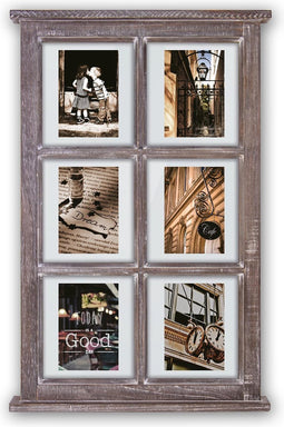 ZEP - Multi Houten Transparante Fotolijst Hampton Bruin voor 6 foto's 10x15 afmeting 40x67,5 cm - TZ66B