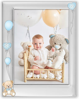 ZEP - Verzilverde Fotolijst Ivan Blauw Baby Fotolijst voor foto 10x15 - B17246B