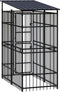 vidaXL - Hondenkennel - met - dak - 1,84 - m² - staal