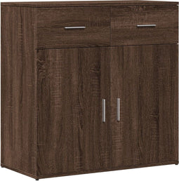 vidaXL - Dressoir - 79x38x80 - cm - bewerkt - hout - bruin - eikenkleur