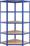 vidaXL - Opbergrek - 5-laags - 5 - st - staal - & - bewerkt - hout - blauw