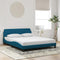 vidaXL - Bedframe - met - hoofdeinde - fluweel - blauw - 160x200 - cm