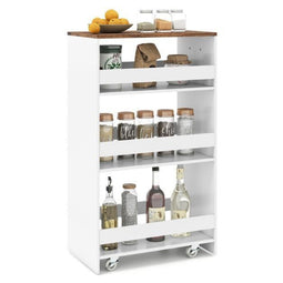 Coast Smalle Keukentrolley - 4-Laags Nisrek - 47,5 x 30 x 80,5 cm - Wit