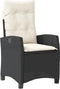 vidaXL - Tuinstoelen - 2 - st - verstelbaar - met - kussens - poly - rattan - zwart