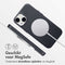 Accezz MagSafe Leather Backcover - iPhone 14 - Echt leer met verhoogde randen - Zwart