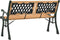 vidaXL - Tuinbank - 116 - cm - massief - vurenhout - en - staal