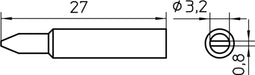 Weller XNT C - Soldeerstift - Beitelvorm 3.2 mm