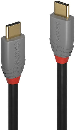 Lindy 36900 - USB-kabel USB 3.2 Gen2x2 - 20 GBit/s - Grijs Zwart 0.5 m