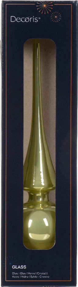 Piek glas d6h26 cm pistache I kerst
