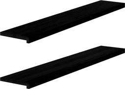 vidaXL - Vensterbanken - 2 - st - 140x30x2 - cm - massief - eikenhout - donkerbruin