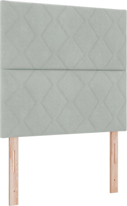 vidaXL - Hoofdbord - met - Diamantmotief - in - Lichtgrijs - 100 - cm - van - Velvet