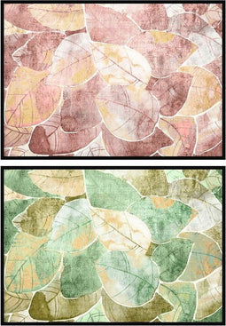 Schilderij DKD Home Decor 123 x 4,5 x 83 cm Traditioneel Blad van een plant (2 Stuks)