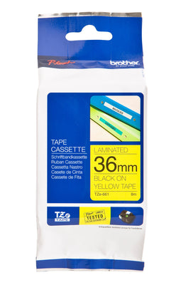 Labeltape Brother P-touch TZE-661 36mm zwart op geel | 1 stuk | 5 stuks