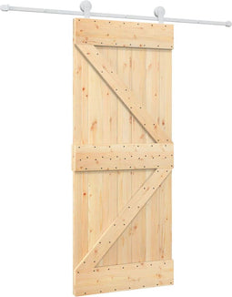 vidaXL - Schuifdeur - met - beslag - 85x210 - cm - massief - grenenhout