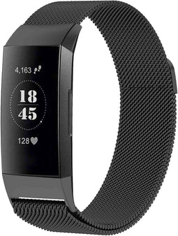 iMoshion Bandje Geschikt voor Fitbit Charge 3 / 4 Maat M - iMoshion Milanees magnetische band - Zwart