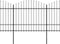 vidaXL - Tuinhek - met - speren - bovenkant - (1,5-1,75)x13,6 - m - staal - zwart