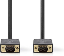 Nedis VGA-Kabel - VGA Male - VGA Male - Verguld - Maximale resolutie: 1920x1200 - 10.0 m - Rond - ABS - Antraciet - Window Box