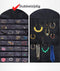 Aerend - Sieraden organizer - Dubbelzijdige hangende en doorzichtige Juwelenstandaard - Opbergaccessoires - Opbergtas boven de deur in zwart - Voor kettingen, oorbellen, zonnebrillen, ringen, Make-up
