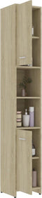 vidaXL - Badkamerkast - 30x30x183,5 - cm - bewerkt - hout - sonoma - eikenkleurig