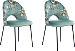 COVELO - Eetkamerstoel - Lichtgroen - Fluweel