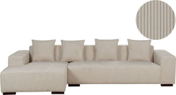 LUNGO - Hoekbank - Beige - Rechterzijde - 285 cm - Corduroy