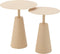 J-Line bijzettafel Rond - ijzer - beige - set van 2