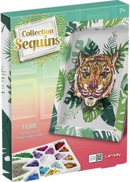 Sequins Collection - Tiger - Handmatige activiteiten - 8 jaar oud - Lansay