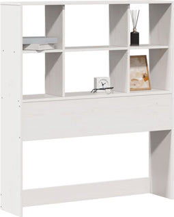 vidaXL - Hoofdbord - met - opbergruimte - 90 - cm - massief - grenenhout - wit
