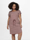 ONLY CARMAKOMA CARAPRIL SS KNEE DRESS - Jurk met aantrekkoord - Apple Butter met witte streep - Maat M-46/48