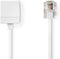 Telecomverlengkabel - RJ11 Male - RJ11 Female - 5.00 m - Kabel design: Plat - Kabeltype: RJ11 - Wit
