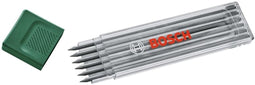 BOSH - Set van 6 HB grafietstiften - Toebehorenmarker voor diepe gaten HB 2,8 mm opbergdoos