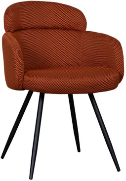 LABEL51 Dinner Eetkamerstoel - Oranje - Stof - Black Frame - Stoel - Normale eetkamerstoel