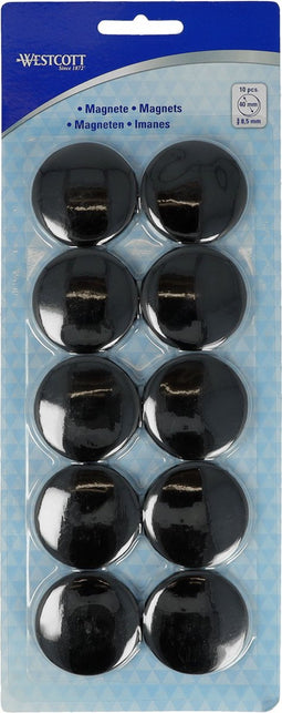 Westcott magneten - Ø 40x8,5mm - zwart - 10 stuks - AC-E10825