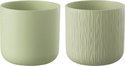 J-Line bloempot Gen - keramiek - pistache - large - 2 stuks - Ø 18.5 cm